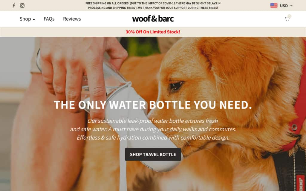 Site Mono-Produit Woof & Barc