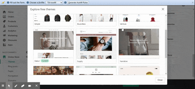 choose the free Shopify theme you like