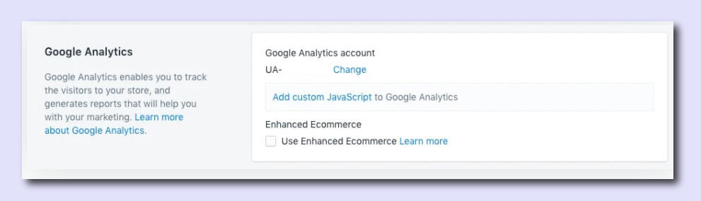 add the correct tracking code in the Google Analytics section, how to add google analytics to shopify step 3