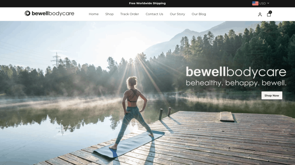 bewellbodycare, shopify website for health and beauty, top dropshipping store using ecomsolid theme