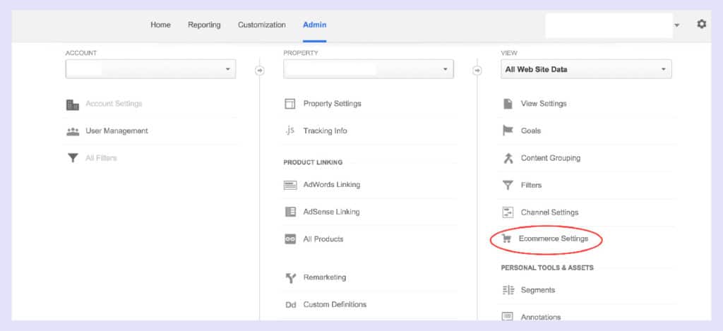 add google analytics to shopify, ecommerce settings