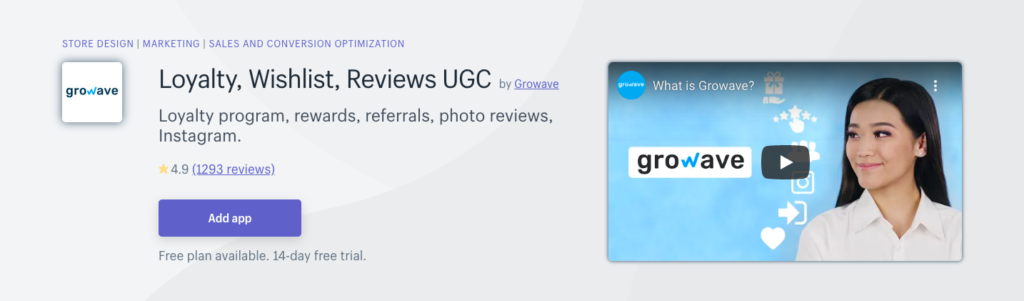 Loyalty, Wishlist, Reviews UGC by growave